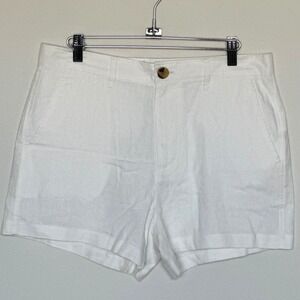 New, Free Assembly Women's White Linen Blend Shorts Size 8‎ High Rise NWT